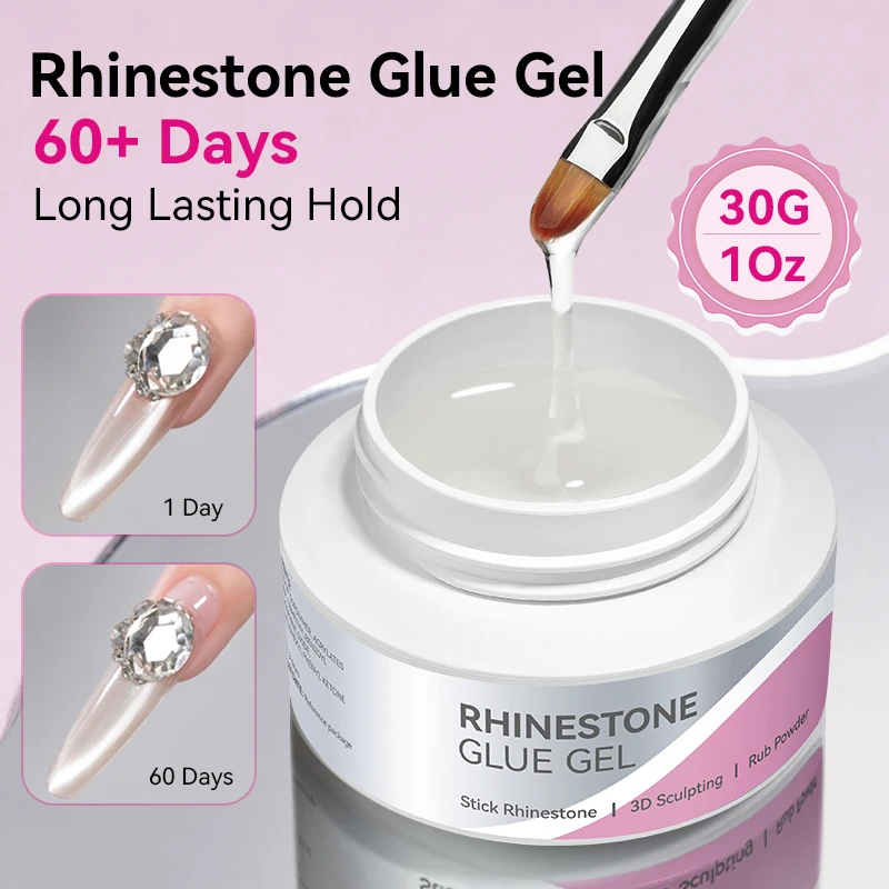 BORN PRETTY 30g Super Strong Rhinestone Glue 60 Days Long Lasting Hold Stick Rhinestone Decorations 3D Sculpting Shaping Gel