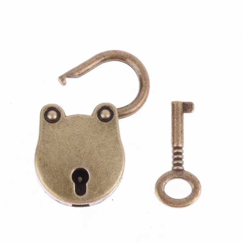 1/3 set chiavi in lega antiche lucchetti vecchio orso vintage lucchetto per scatole borse per bagagli diario hardware serrature mini orso testa di blocco