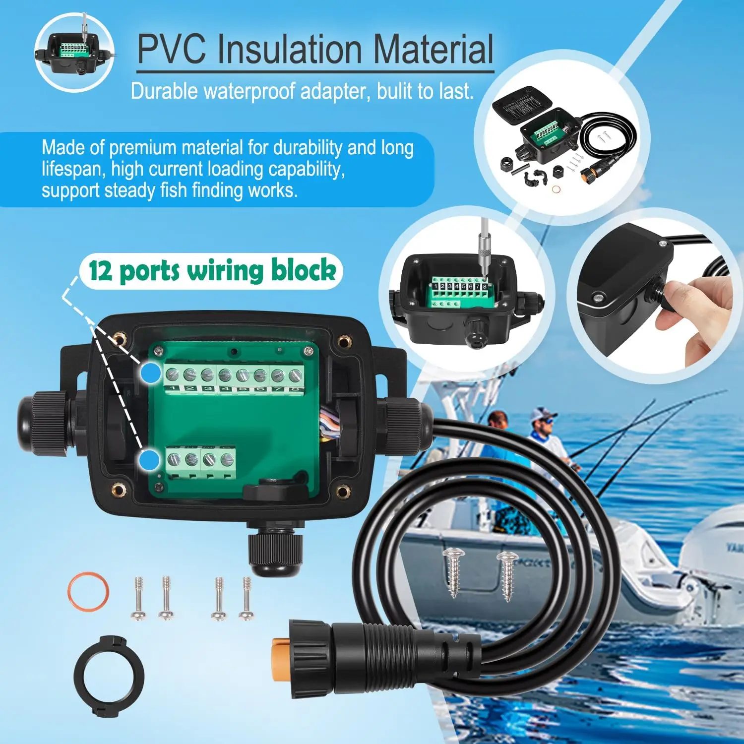 ANX 010-11613-10 Xdcr Adapter, Kabeladapter für 12-Pin-Sndr für Garmin 12-Pin-Sounder-Anschluss & -Transducer, für GPSMAP 7607xsv – Detail 4