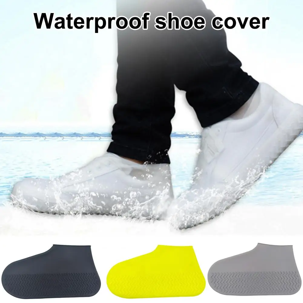 2Pcs Silicone Shoe Covers Waterproof Rainproof Non-slip Reusable Sneakers Protector Elastic Outdoor Rainy Days Rain Boot Covers