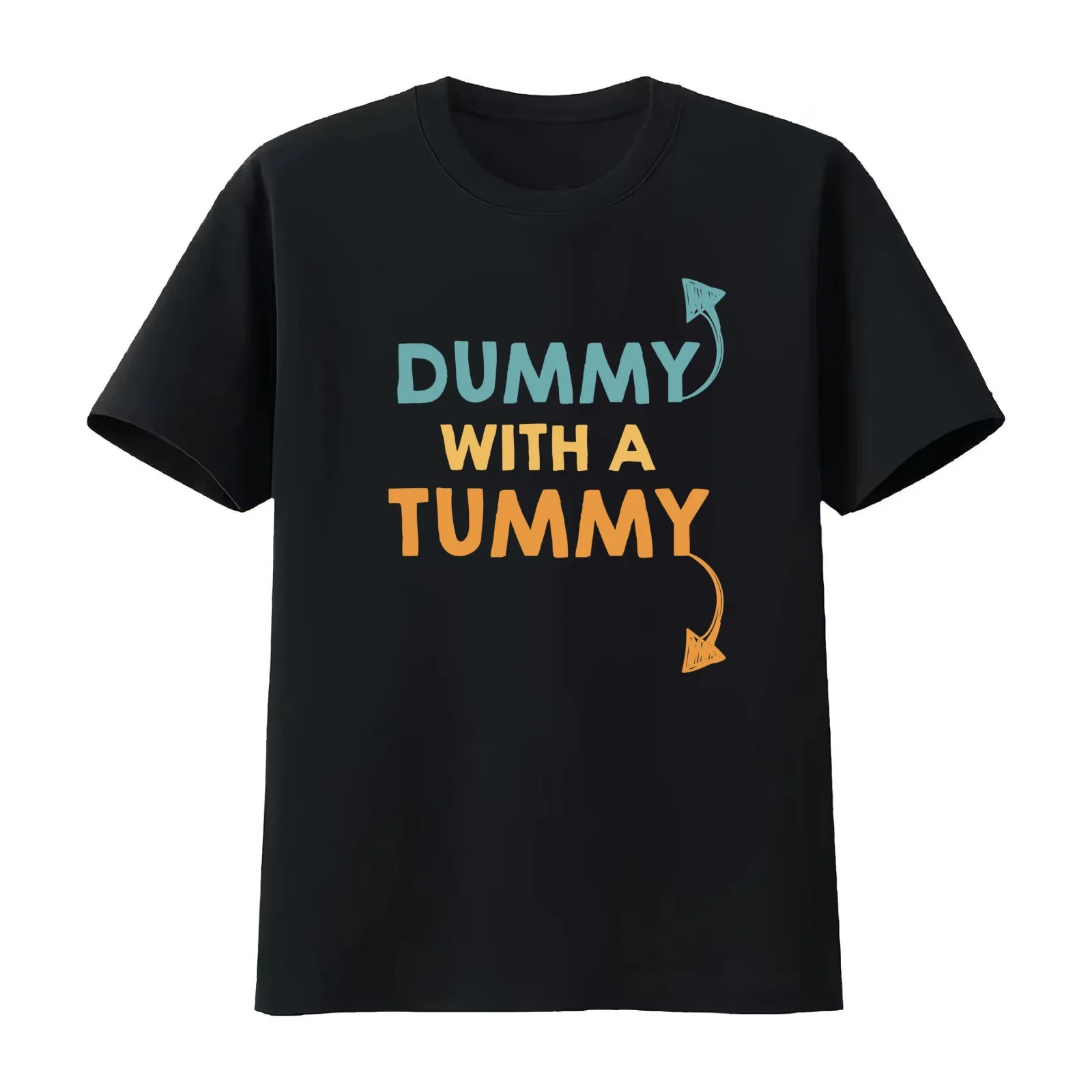 Dummy with a Tummy T-Shirt Summer Casual Cotton Tee Oversized Streetwear Tops Vintage Graphic Print Loose Fit Short Sleeve