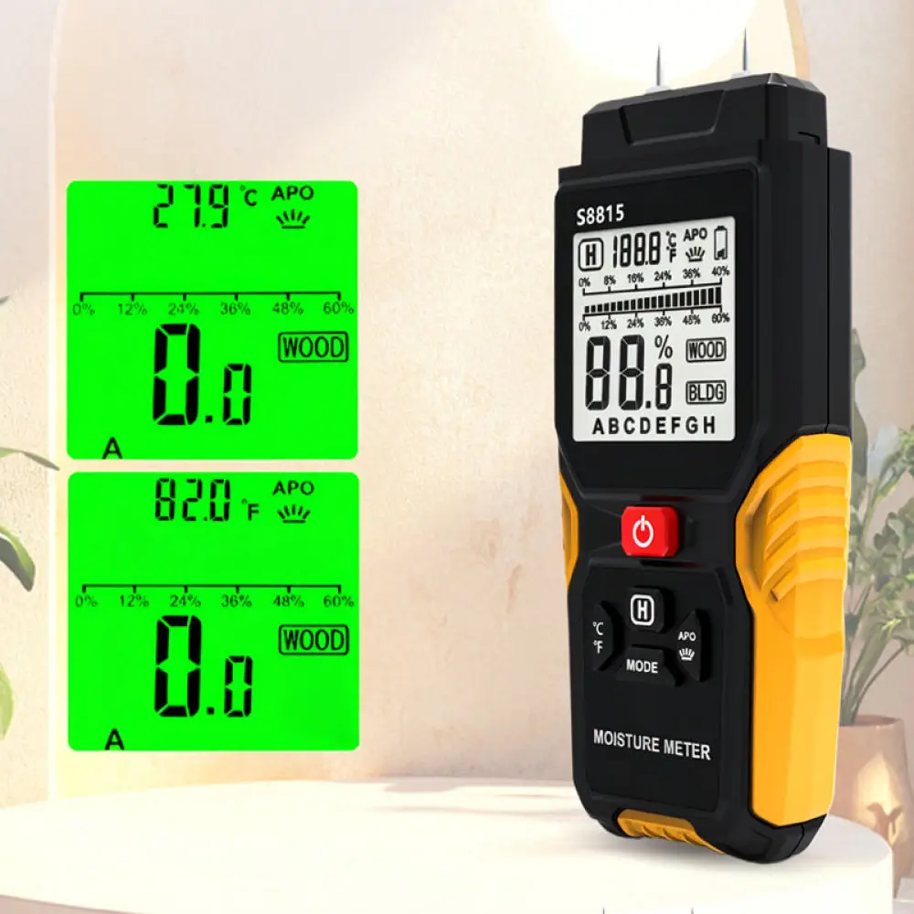 High Precision Timber Moisture Meter Digital Wood Humidity Detector Building Material Water Content Measurement Tool