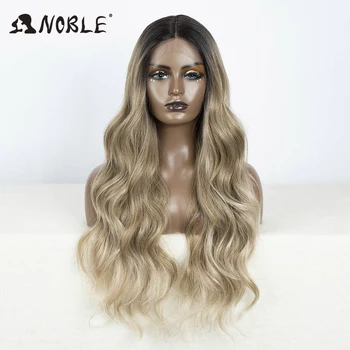 Noble-Peluca de cabello sintético estilo largo y ondulado, pelo con malla frontal para mujeres negras, longitud de 30 pulgadas, color rubio efecto degradado 360, rojo, afroamericano, cosplay