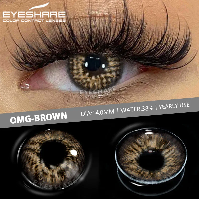 EYESHARE 1pair Color Contact Lenses for Eyes Blue Eye Color Lenses Natural Gray Pupils for Eyes Green Lenses Brown Eye Contacts