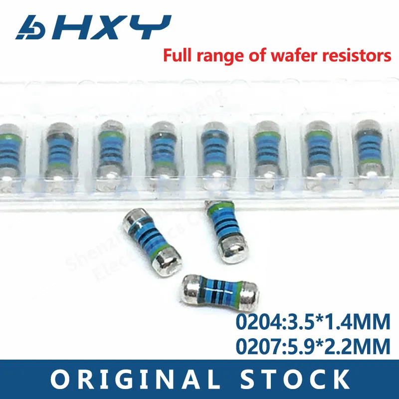 50PCS 0207 Patch MELF Wafer Resistor 0R-1M 1K 1.2K 1.5K 1.8K 2K 2.2K 2.4K 2.7K 1% metal film cylindrical high precision resistor