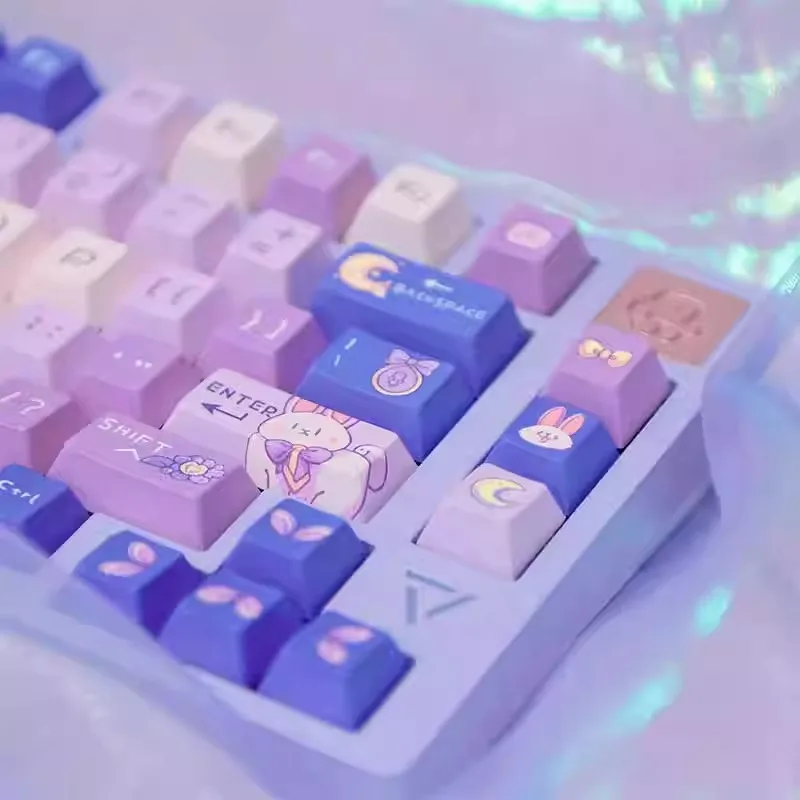 Ajazz Sheepish Rabbit Body Keycaps Iso Mac Koa Dot Pbt Keycaps For Hi75 Hi98 Magnetic 60 Mechanical Keyboard Gaming Keycaps