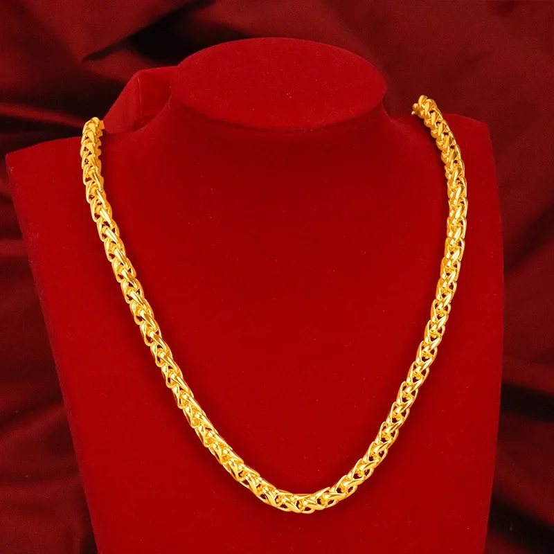 24k Gold Hemp Rope, 60CM Men's for Necklace, Chain Jewelry