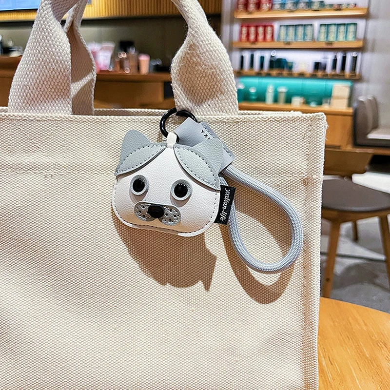 New Unisex Bag Pendants Creative Leather Cartoon Puppy Cute Bag Accessories Multifunctional Keychains Student SchoolBag Pendant