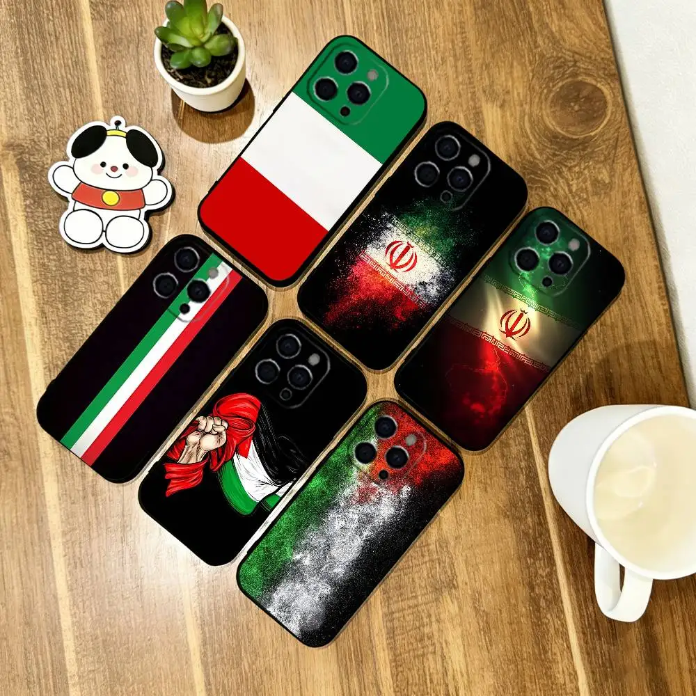 

Artistic Flag of Iran Phone Case Silicone Soft For IPhone 17 16 15 14 13 12 11 X XR Plus Pro Max Plus