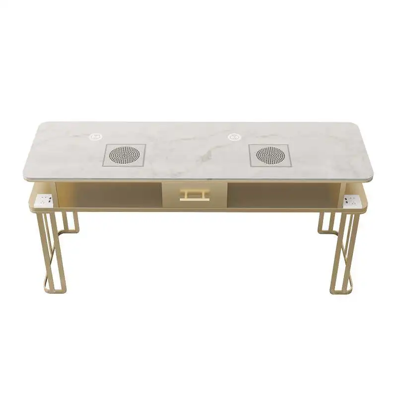 LH1 High Power Vacuum Cleaner Nail Art Table and Chair Set Marble Surface Full Set Light Luxury Belt Socket
