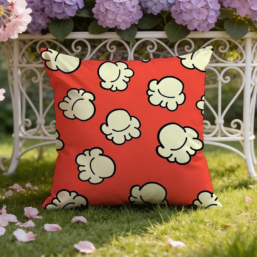 Cute Cartoon Popcorn Cushion Cover Home & Car Dual-Scene Pillow Cover: Reversible for Premium Comfort