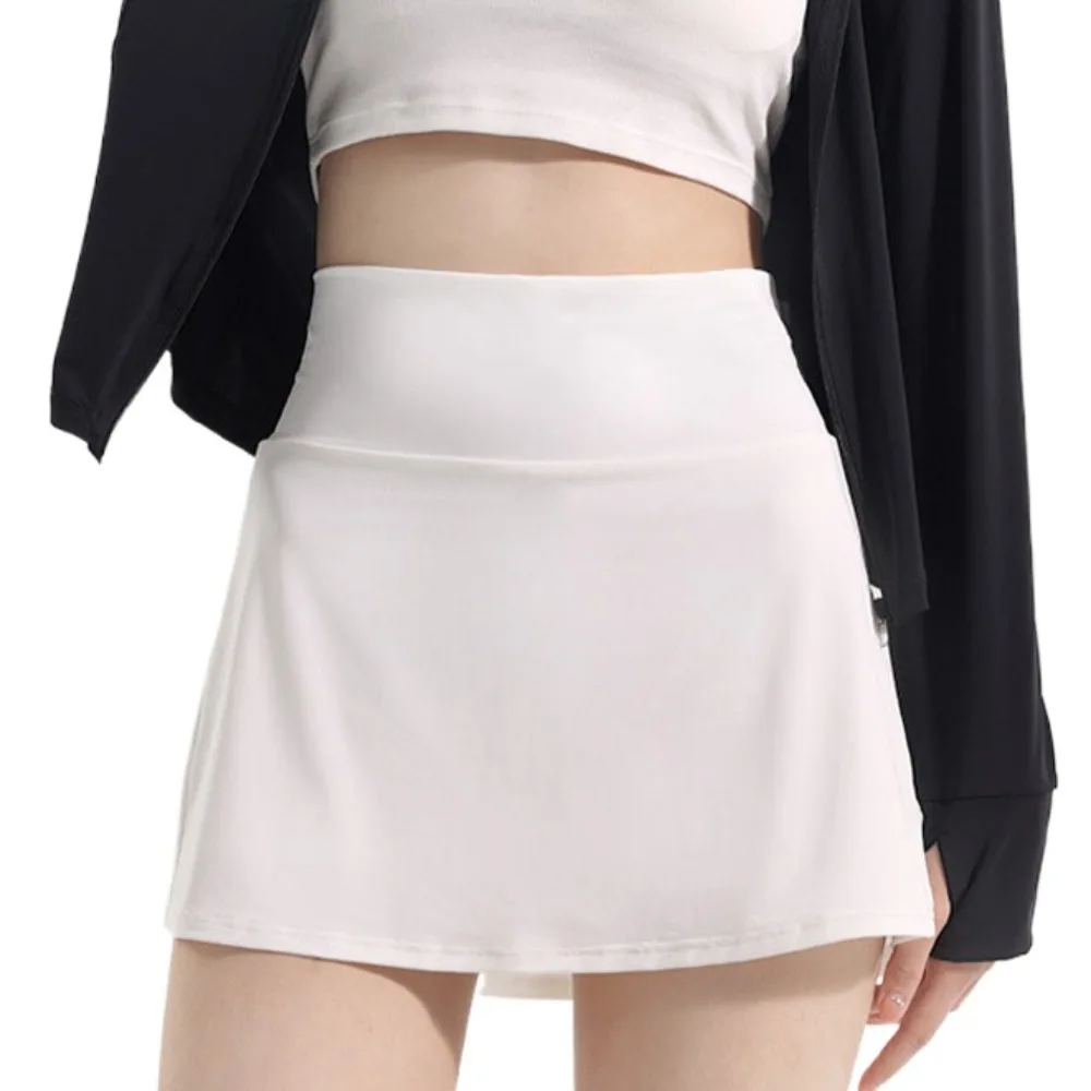 

Anti Glare Pleated Tennis Skirt Quick-Drying with Lining High Waisted Golf Skirts Dress Solid Color Yoga Sport Skirt Female