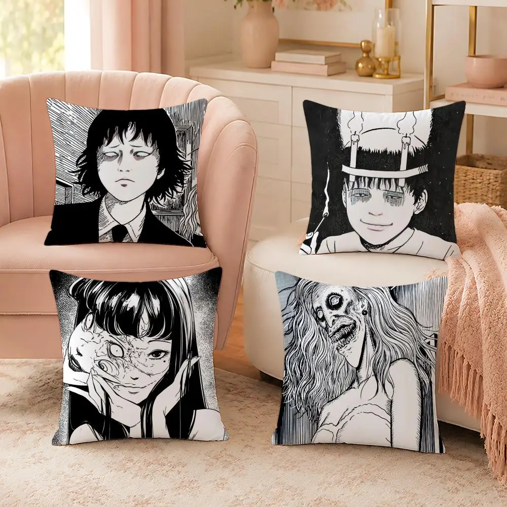 Famous Artist J-Junji ItoS Cushion Cover Soft Skin Friendly Cloud Like Comfort Pillow Cover for Sofa Bed Seat