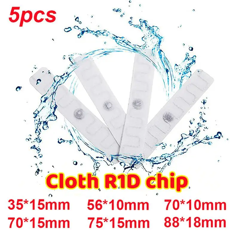 5Pcs RFID UHF Tags Stickers Heat Resistant Washable Laundry Tag Cloth Industrial Laundry Manage RFID Sticker Adhesive