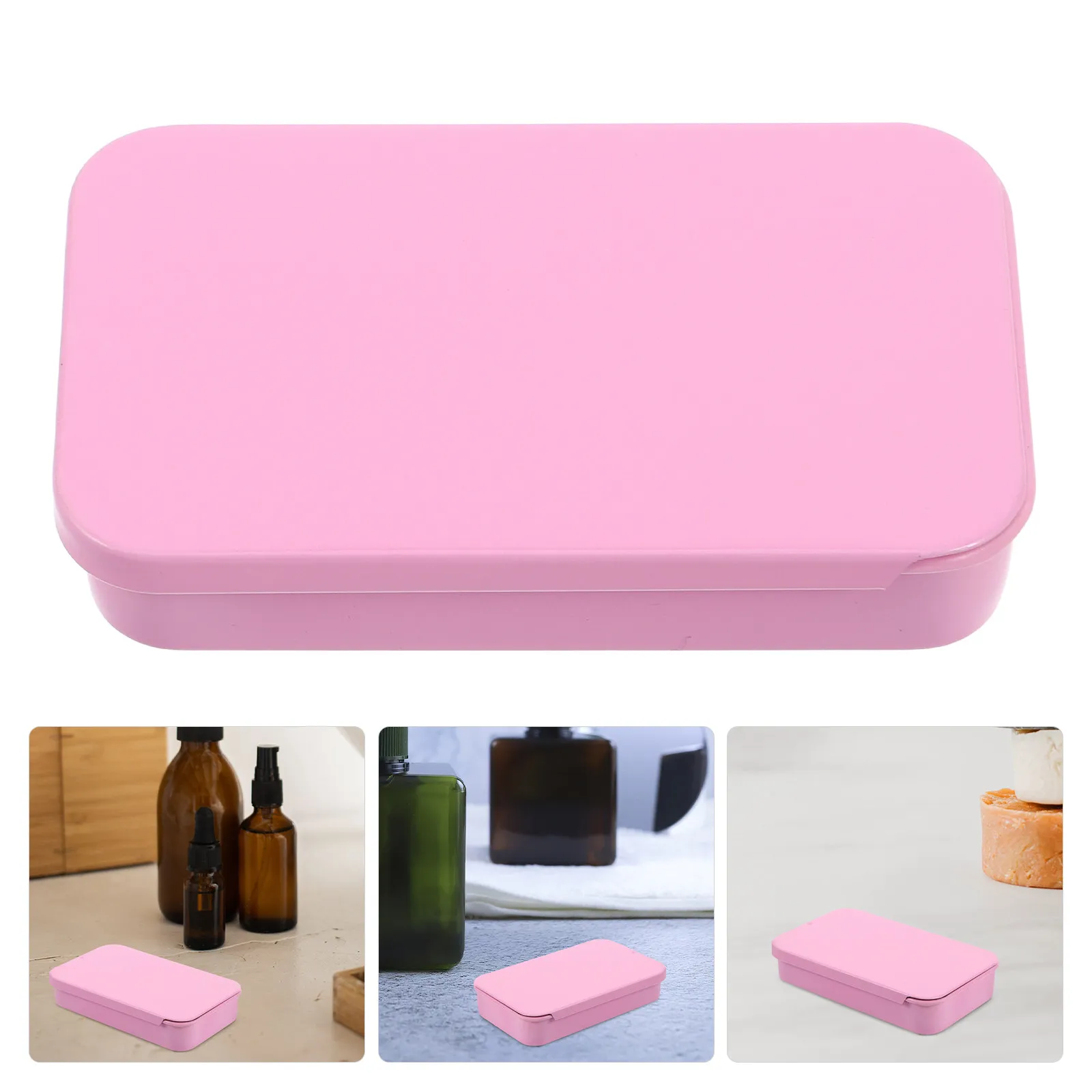 Slide Top Tinplate Solid Perfume Balm Box Compact Metal Storage Container for Cosmetics Mints Jewelry Beads Retro Decorative