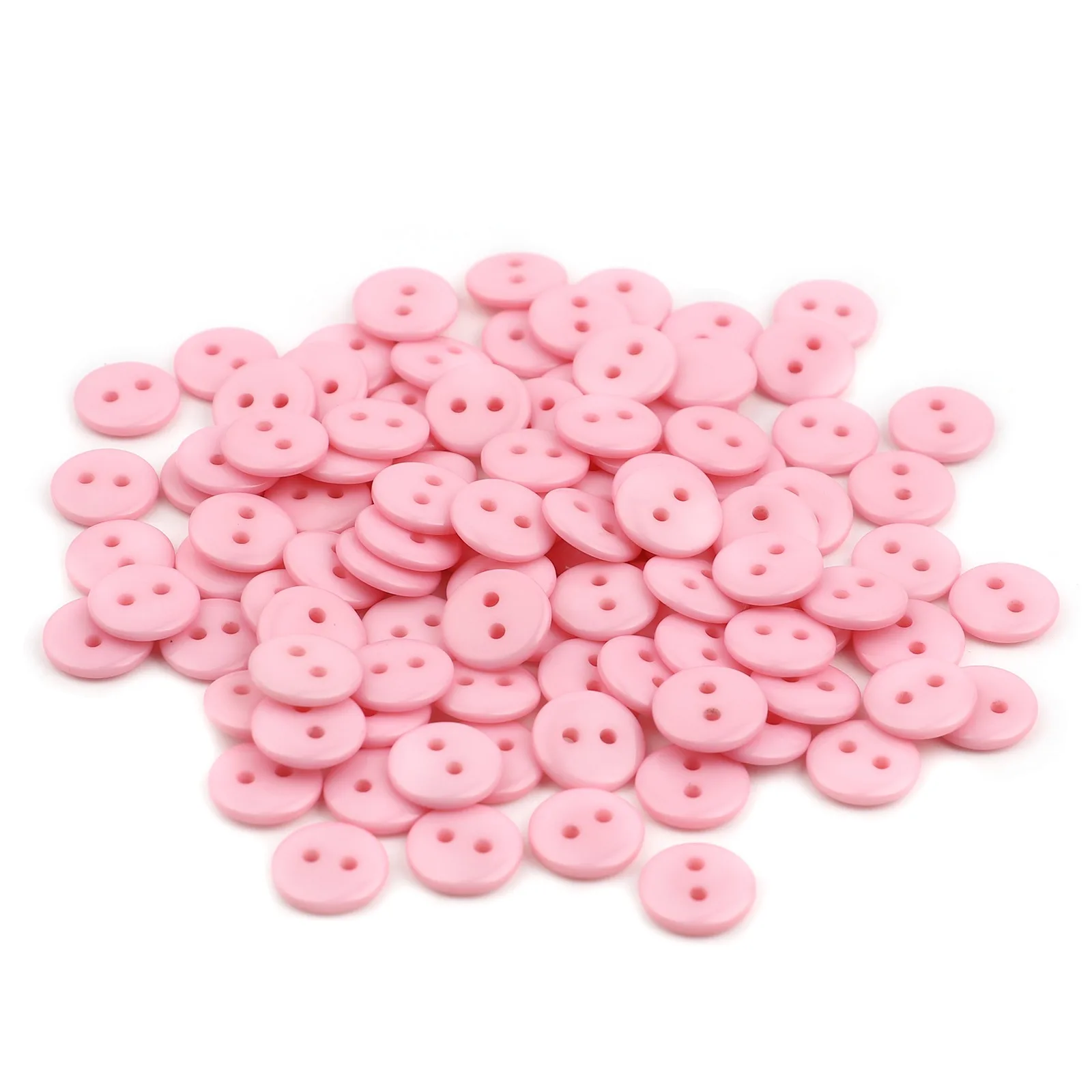 100pcs 10mm Resin Buttons Multicolor 2 Holes Round Sewing Button Scrapbooking Embellishment DIY Craft Cloth Sewing Accessories