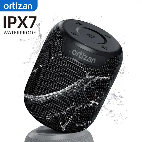 Ortizan Bluetooth 스피커, Bluetooth 5.3을 갖춘 휴대용 무선 스피커, IPX7 방수, 15W 스테레오 사운드, 듀얼 페어링, TF/AUX