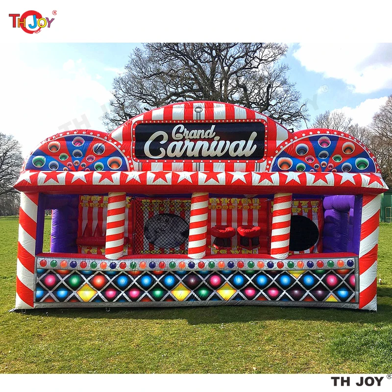 Outdoor Inflatable Grand Carnival Booth For Carnival 4 In 1 Game Fair Stand Concession Tent