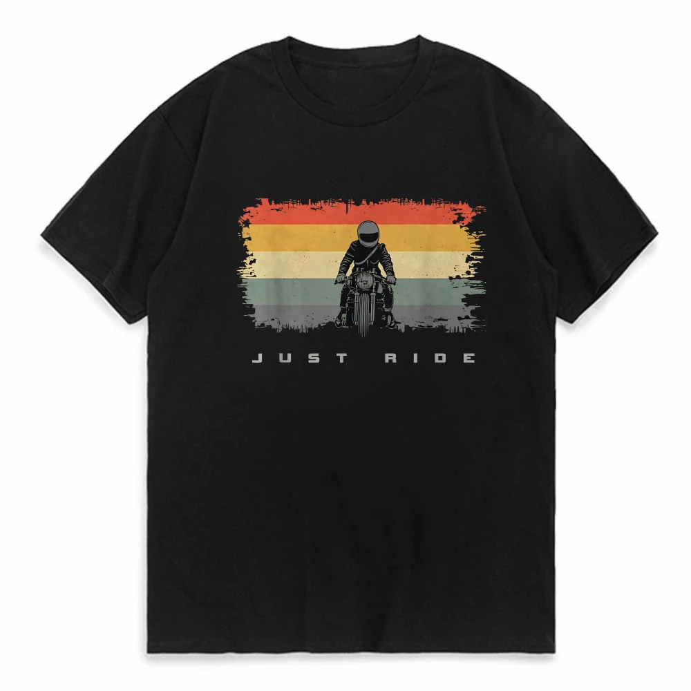 

Just Ride Motorcycle Print T Shirt Men Fashion Summer T-shirts Street Style Motorcycle Men Tees