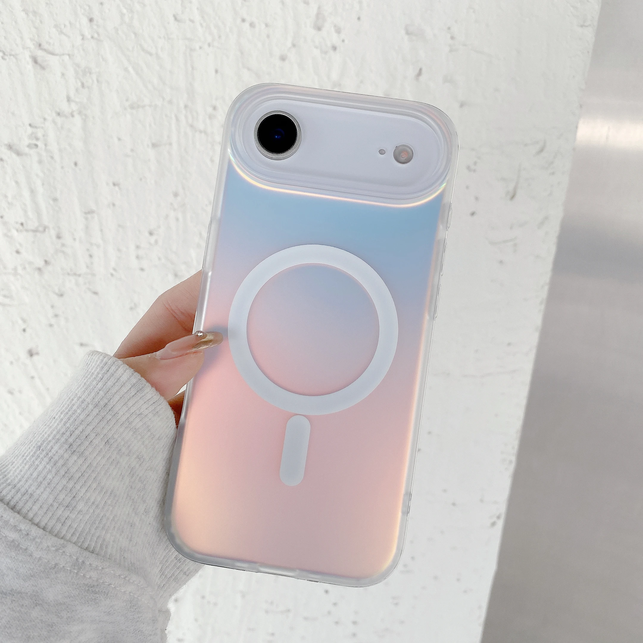 เคสแบบด้านสำหรับ iPhone 17 Pro Max, 17 Pro, 16, 15, 14, 13, 12, 11 เคสไล่เฉดสีเลเซอร์สำหรับ Apple 17