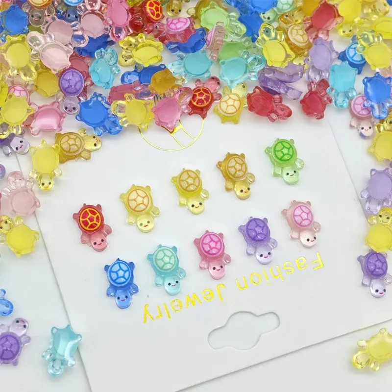 Pack De 200 Mini Tortugas De Resina Que Brillan En La Oscuridad + 1 Tortuga Jumbo Rosa, Para Jardines De Hadas Y Casas De Muñecas
