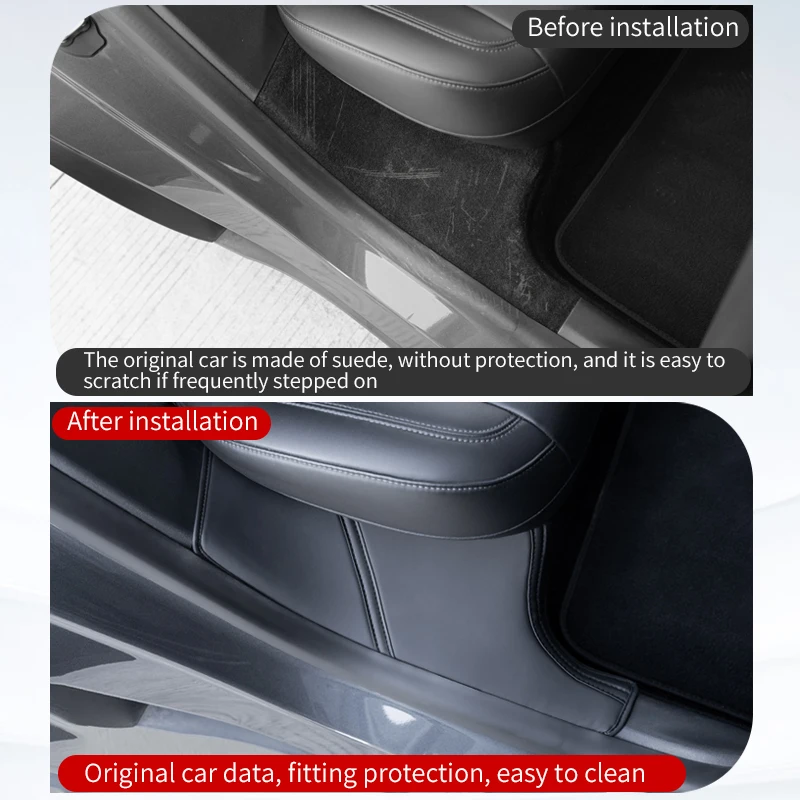 for Tesla Model Y rear door sill anti kick pad, rear door suede protection pad, anti trampling protection pad, 2-piece set