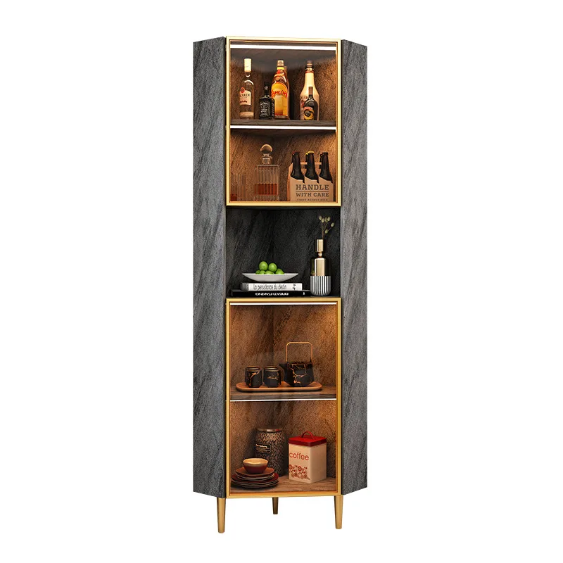 Solid wood corner cabinets,  light luxury triangle  wine cabinets, storage racks