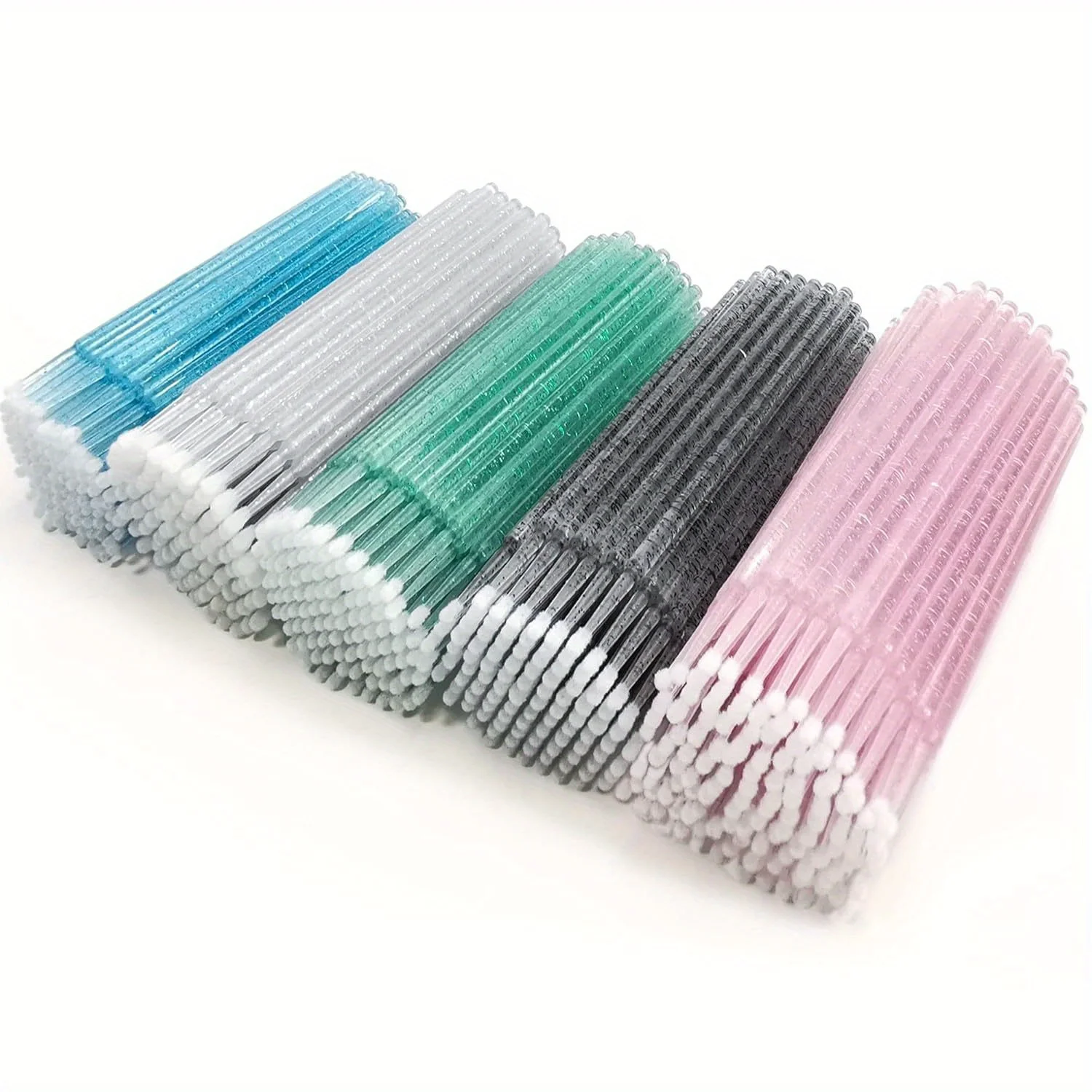 500PCS 5-Color Coded Micro Brushes - Precision Eyelash/Lip Wand, Fragrance-Free Polyester Bristles, for Extensions & Adhesives