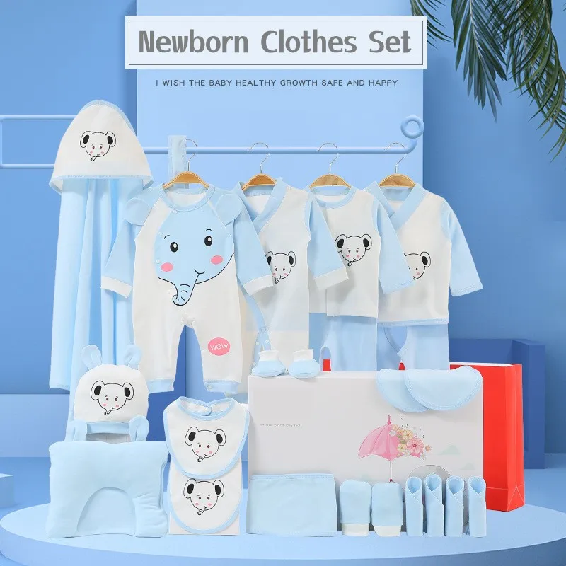 

23pcs Newborn Clothes Set Pure Cotton Animal Pattern Infants Clothing Set Four Season Baby Girls Boys Clothes Suit Without Box