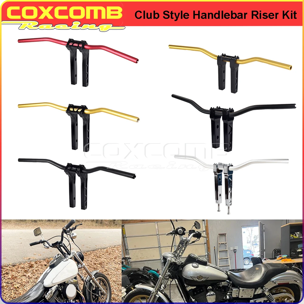 Club Thug Style Handlebar Riser Top Clamp Kit For Harley Softail FLFB FXBR FXBB FXLR FXLRS Low Rider S Street Bob 4