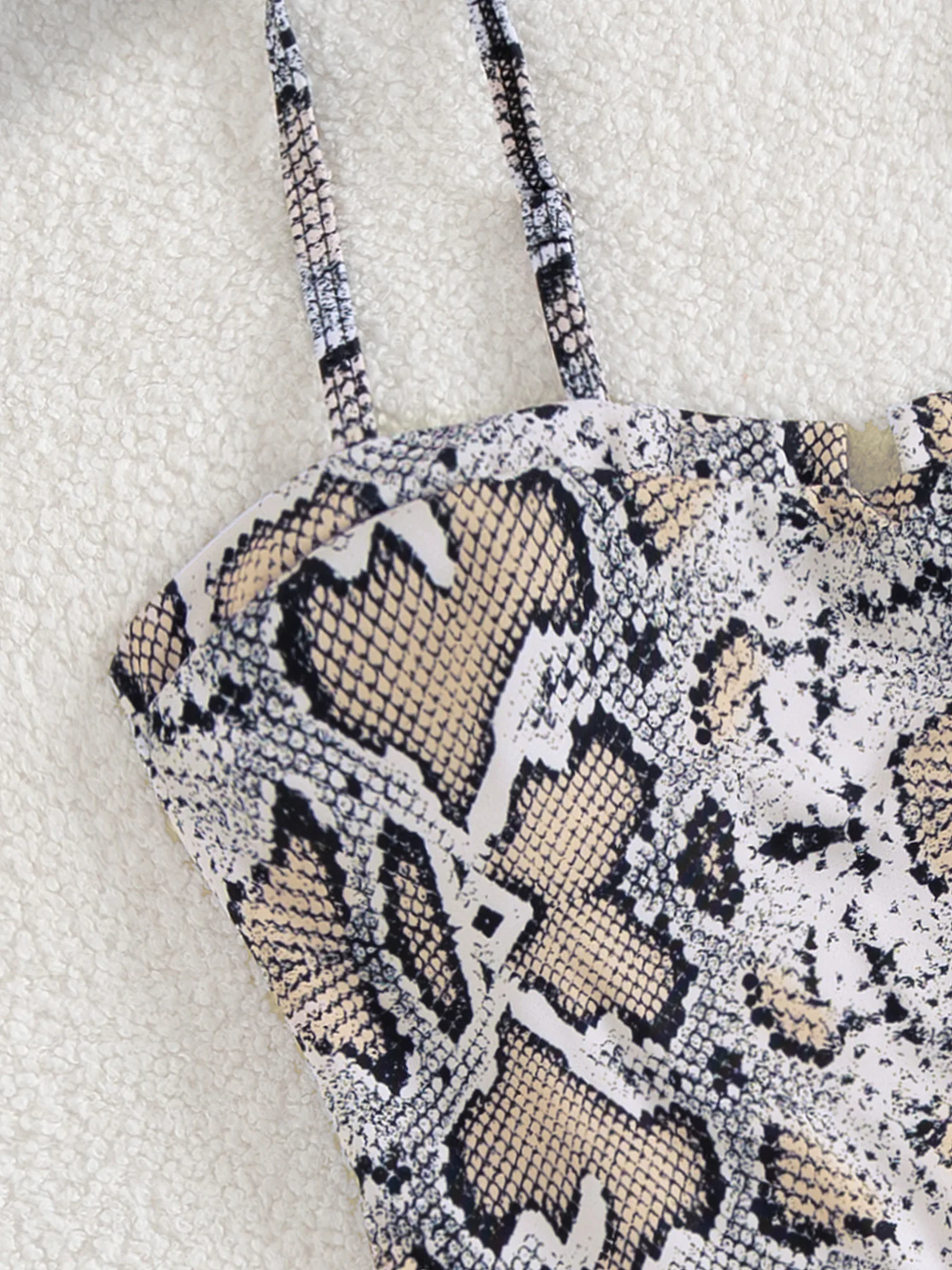 بدلة سباحة نسائية عصرية بطبعة الفهد قطعة واحدة بدلة سباحة مثيرة للسيدات بخصر مكشكش بدلة سباحة نسائية ملابس بحر 2026 #3