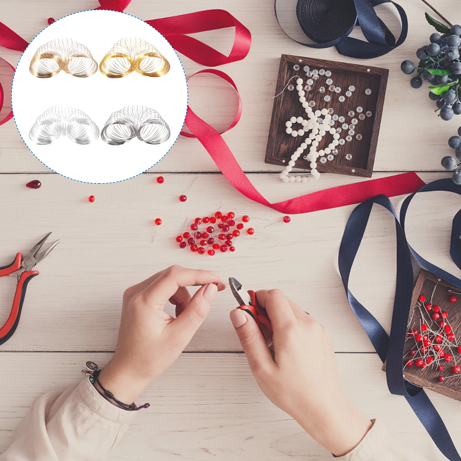 

4Pcs DIY Handmade Circles Jewelry Accessories Metal Rings for Bracelet Ring Dangle Keychain Sweater Chain Anklet Design