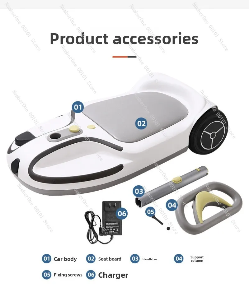 Electric power twisting car Removable lithium battery Anti-rollover three-wheel yo-yo car Kart