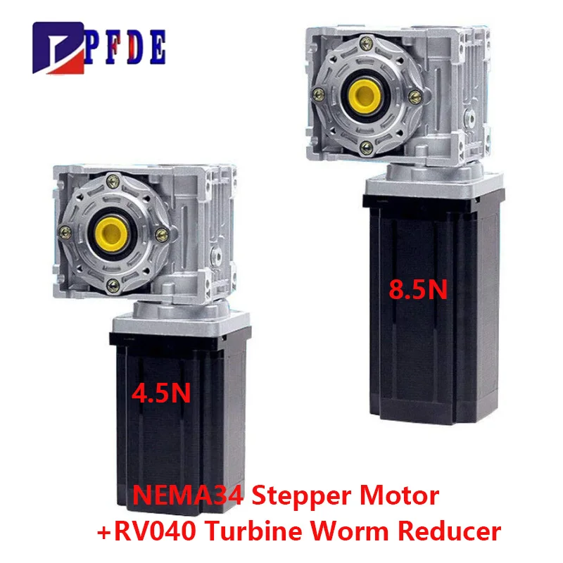 

4.5N/8.5N Nema 34 Stepper Motor With RV040 Turbine Worm Reducer And Stepper Driver DM860H Kit Convert CNC Router