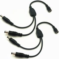 1 To 2/3/4/5/6/8 Way DC Power Splitter Cable 5.5mm 2.1mm 5V 12V Power Adapter Connector Cord For LED Strip Lights CCTV Camera