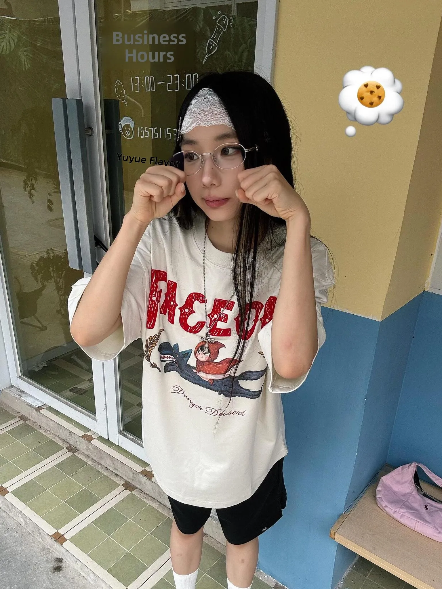 East Today Heat Lazy Casual Loose Women's Cotton T-shirt Short Sleeve Cartoon Print Comfortable Magic Knight Top