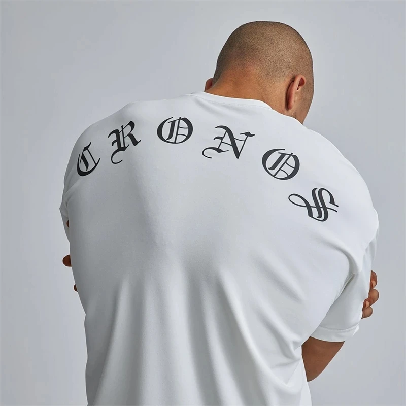 Oversize T-shirt Gym männer Sport T Shirt Sommer Männlichen Baumwolle Fitness Bodybuilding Workout Shirts Kurzarm T-shirts Tops