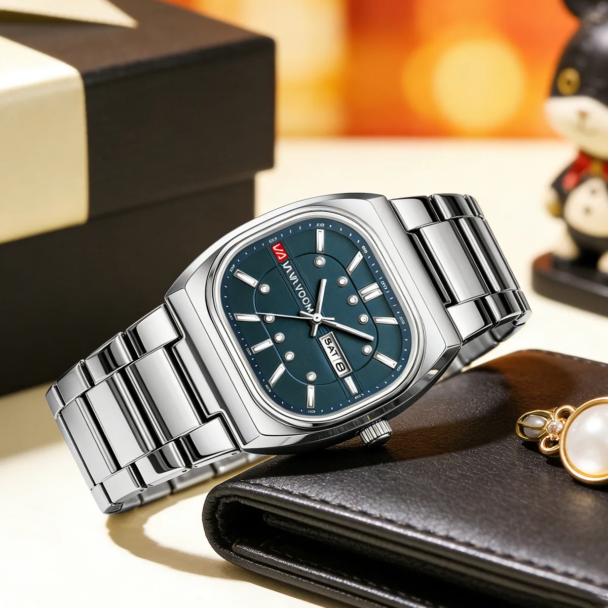 Square New Unique Design Steel Hot Selling Quartz Watches Men 40mm Movement Analog Diving Series Clock Top Watch for Men Reloj view 6