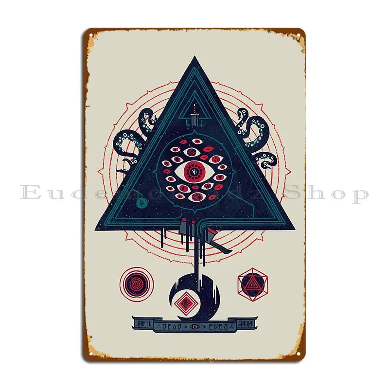 All Seeing Metal Sign Design Rusty Cinema Garage Bar Cave Tin Sign Poster