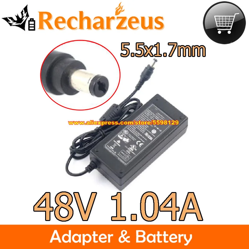 Genuine FSP 48V 1.04A 50W POE NVR Ac Adapter FSP050-DGAA5 For FLIR DNR104PO LOREX DNR204P1 Q-SEE 48 VDC POE INJECTOR QC804