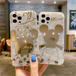 Disney Mickey Mouse Mobile Phone Cases For iPhone 15 14 13 12 11 Pro Max Plus Cute Minnie Couples Cellphone Protective Covers