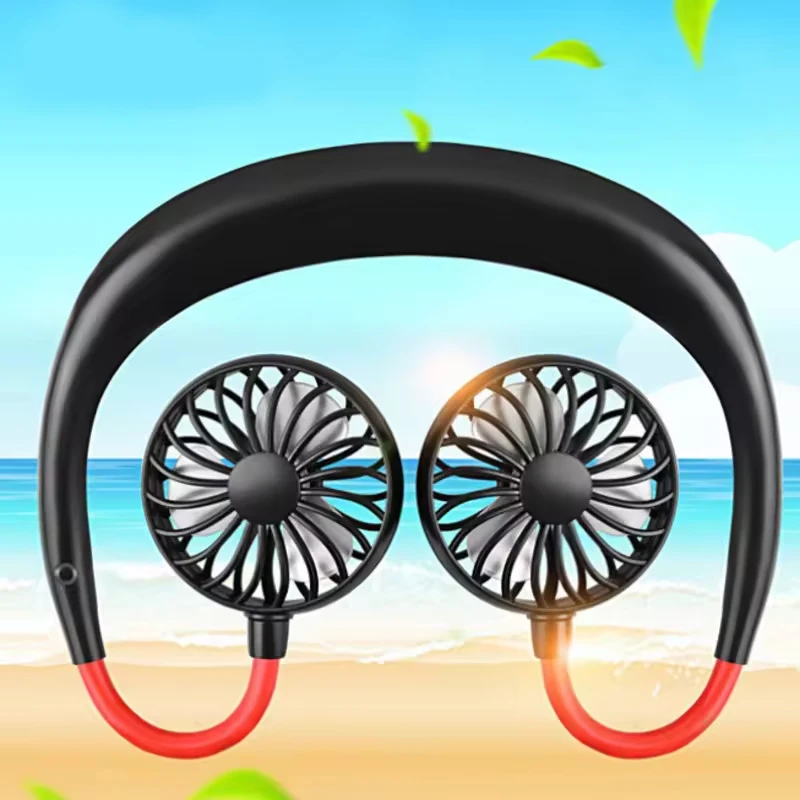 

Мини-портативный шейный вентилятор USB Перезаряжаемый персональный вентилятор без рук Носимый спортивный вентилятор с шейным ремешком