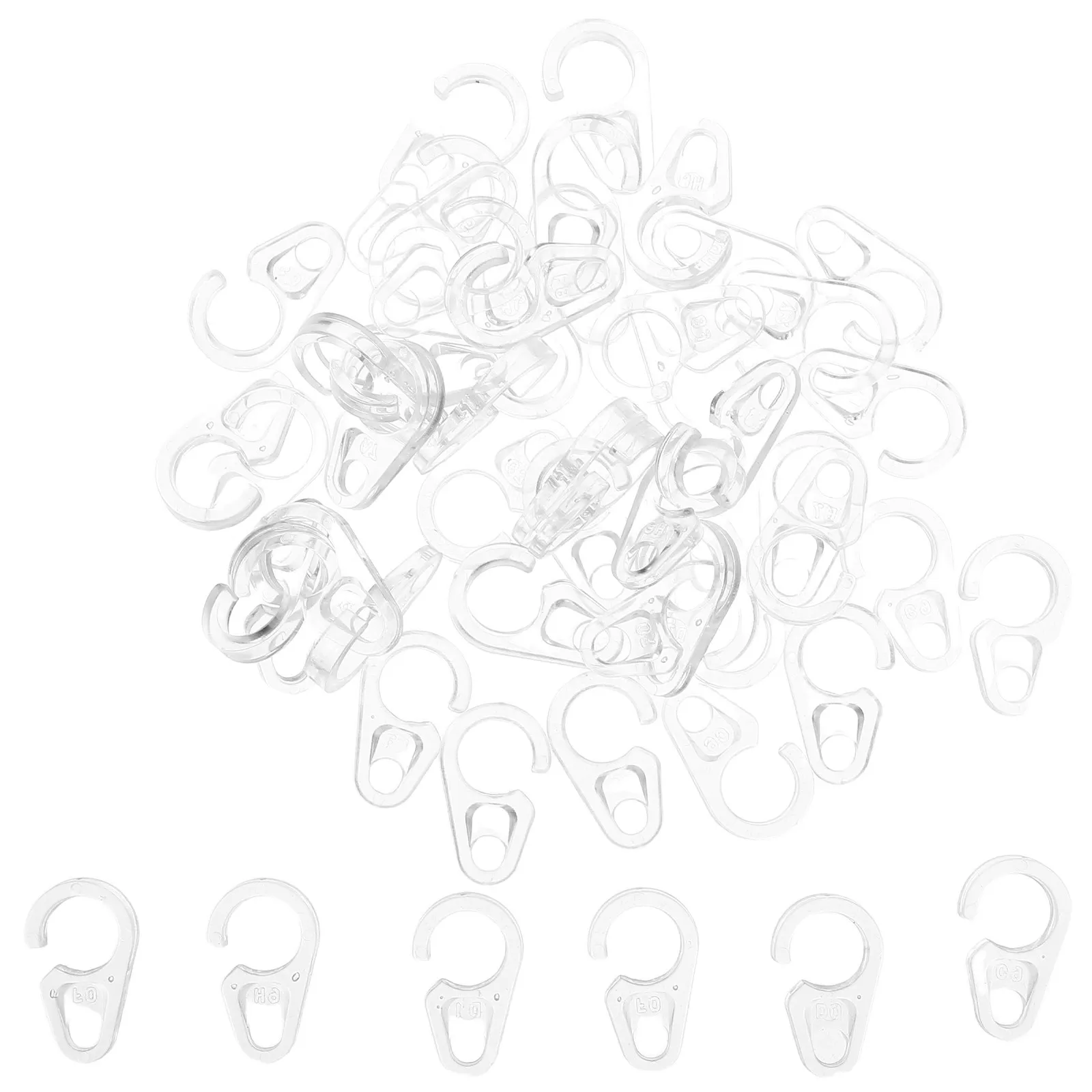 50Pcs Elegant C-Shaped Metal Curtain Hooks Heavy Duty Reinforced Design Installation for Wooden Iron Rings Large