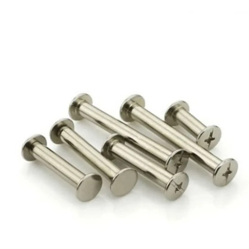 20sets Metal Chicago Screw Diameter 5mm length 4mm to 60mm  Nails Studs Snap Rivets For Photo Album Butt account book screw