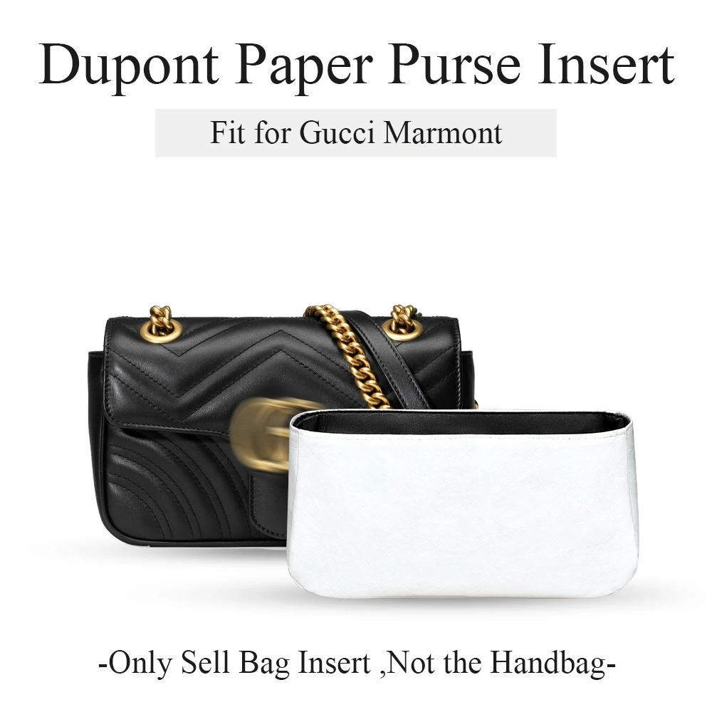 

Dupont Paper Purse Organizer Insert Fit for Gucci Marmont, Slim Inside Bag Organizer Insert Inner Liner Bag In Bag Organizer