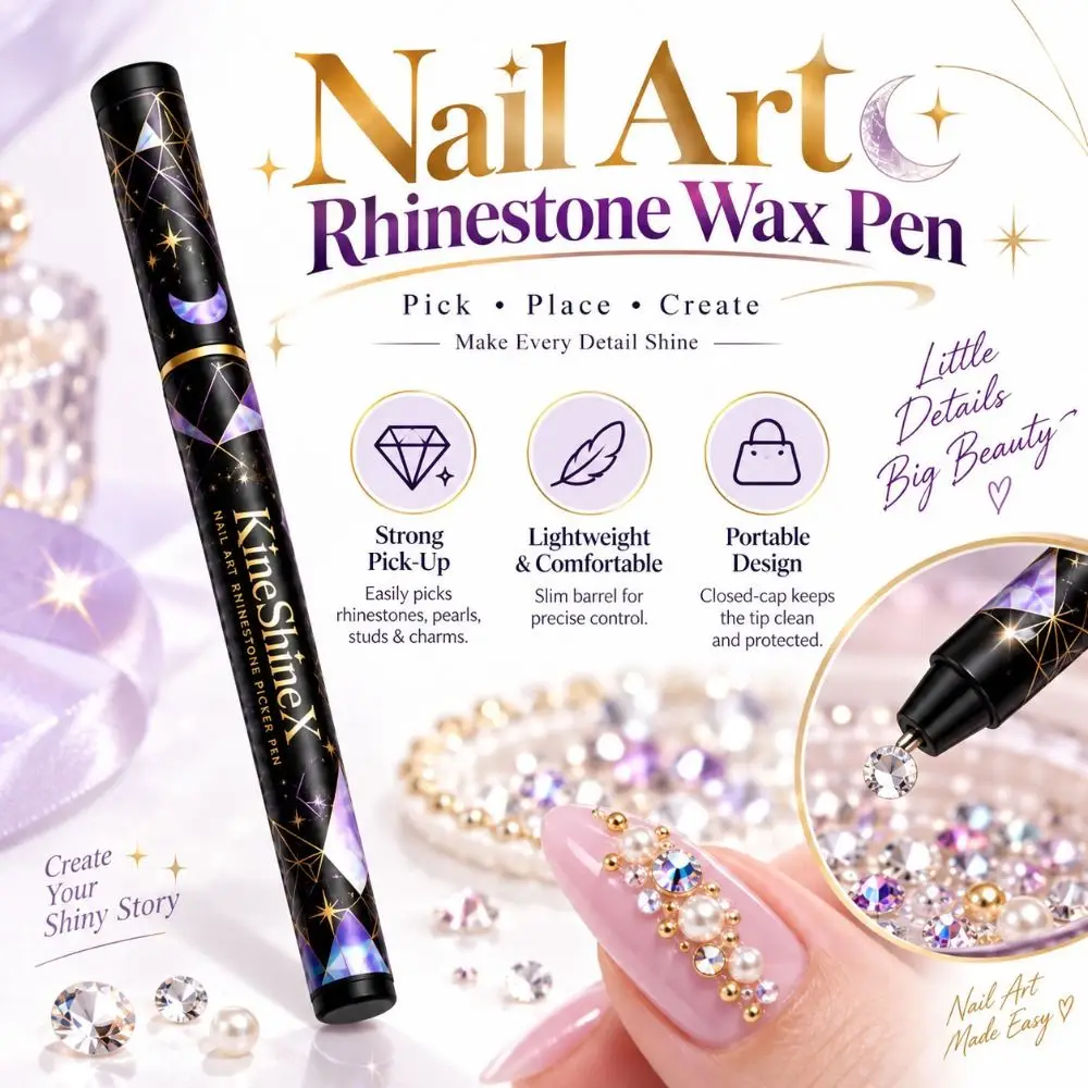 Portable Nail Art Rhinestone Wax Pen Nail Art Tools DIY Rhinestone Picker Nail Art Glue for Attaching Diamonds