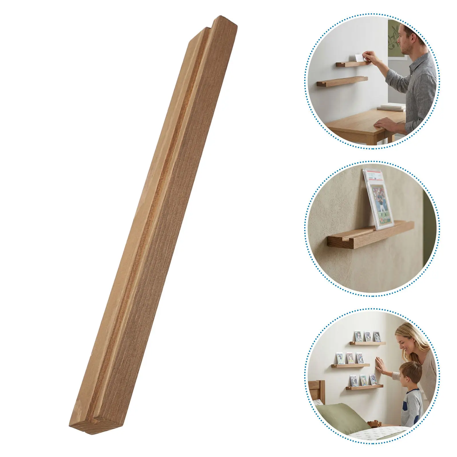 

4Pcs Wooden Sports Card Display Shelf Wall Mounted Card Organizer for Graded Trading Cards Baseball Hockey Football