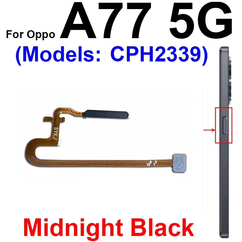 Fingerprint Sensor Flex Cable For OPPO A72 A74 A76 A77 A77S 4G 5G Touch Power Button Finger Print Sensor Flex Ribbon Parts