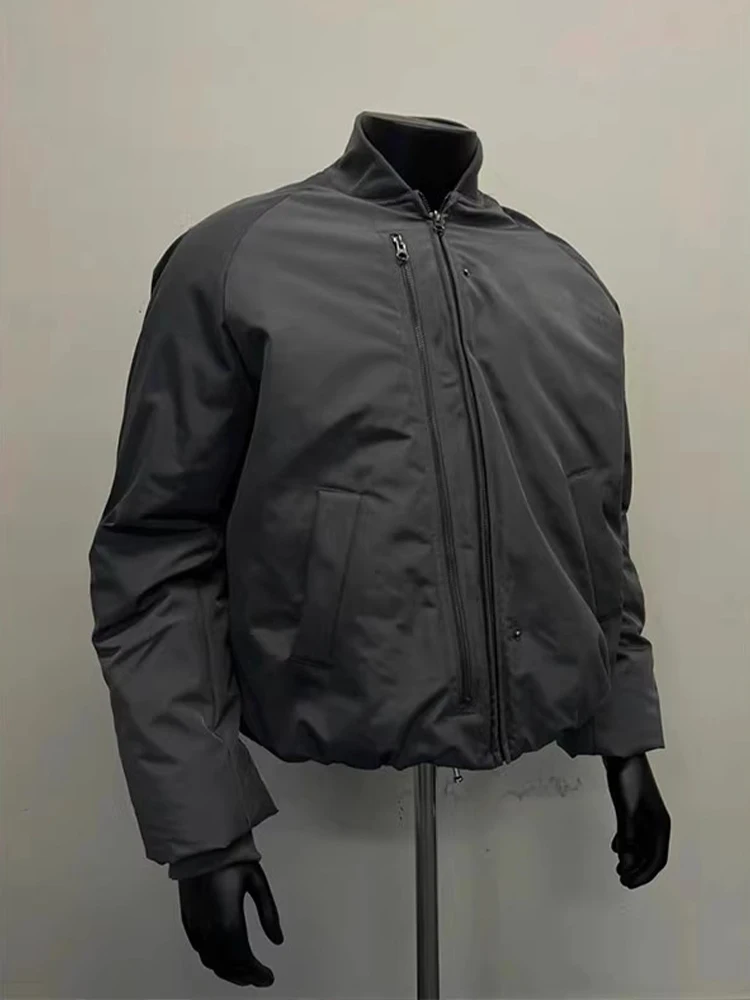 Men's Bomber Short Cotton Jacket Winter Deconstructed MA1 Flight Jacket Cleanfit Cotton Baseball Coat Thickened Long Sleeve Z...