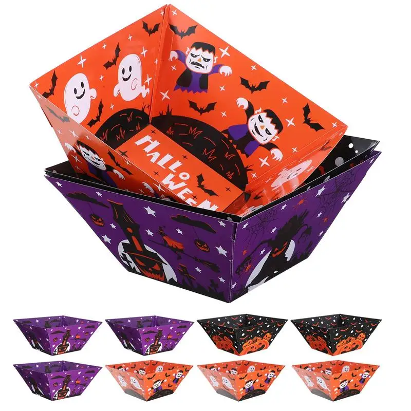 

12pcs Halloween Snack Boxes Party Dessert Snack Boxes Popcorn Chocolate Biscuit Boxes Spider Party Gift Snack Containers NEW